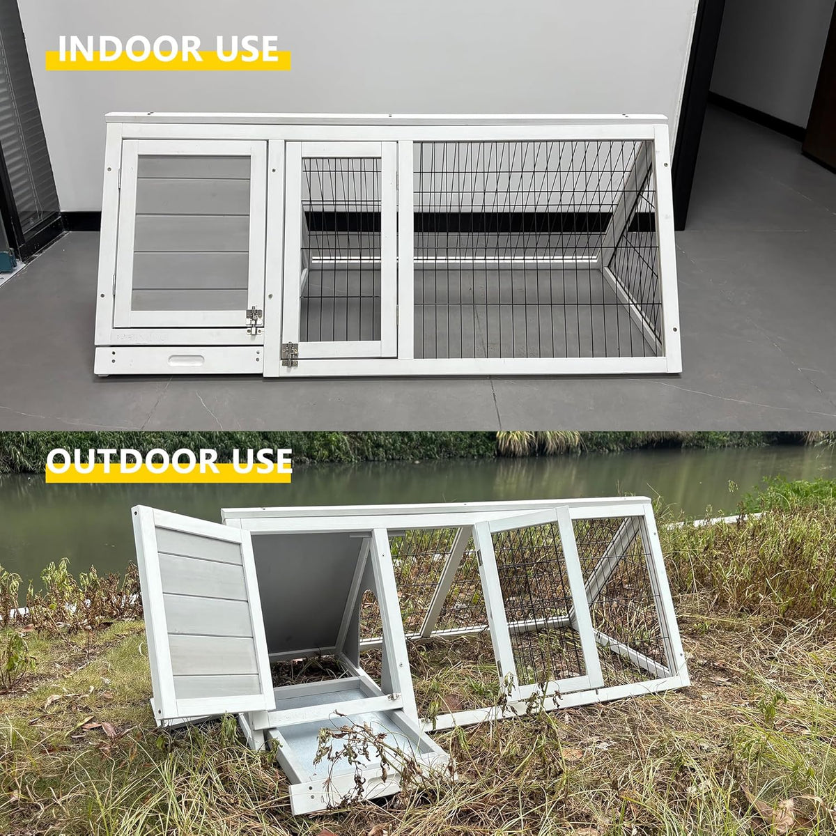 Chicken Coop Indoor Outdoor,Wooden Brooder Box,A-Frame Poultry Quail Cages Duck House with