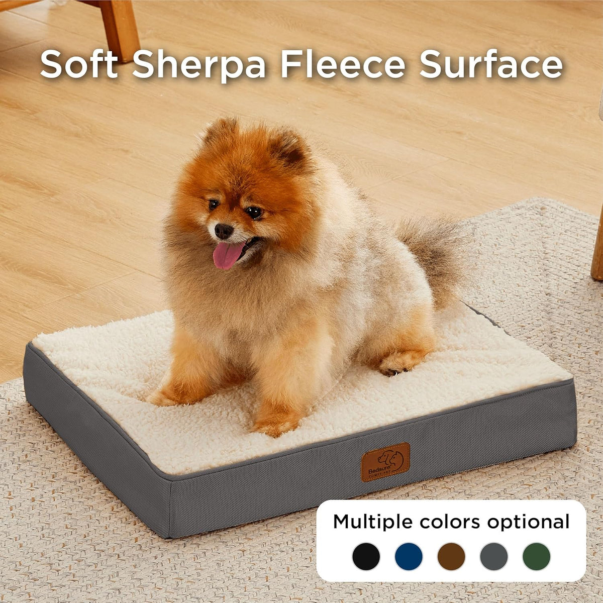 Bedsure Dog Bed for Small Dogs - Orthopedic Flat Puppy Beds with Removable Washable Cover, Egg