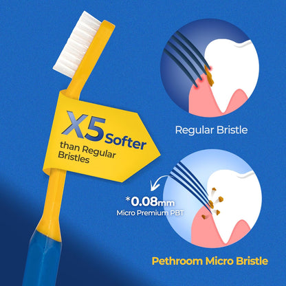 PETHROOM] Pet Toothbrush | Dogs and Cats Teeth Brushing Cleaning Tooth Care | Soft Bristle Cleaning