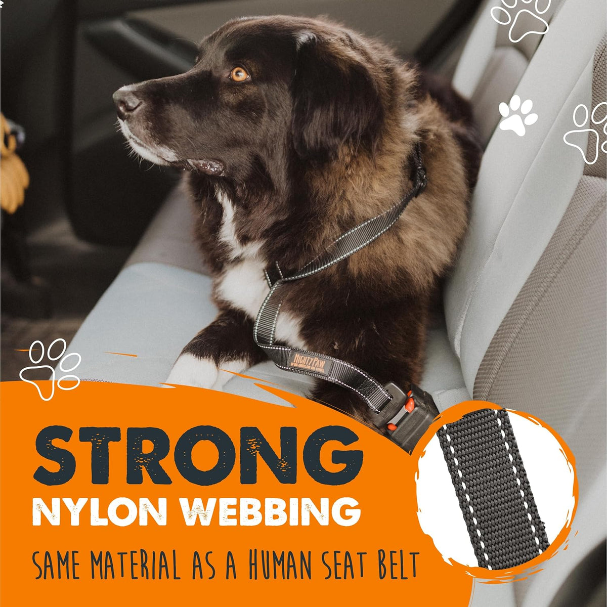 Mighty Paw Dog Seat Belt for Car - Safe Distraction Free Driving, Heavy-Duty Design with Aviation