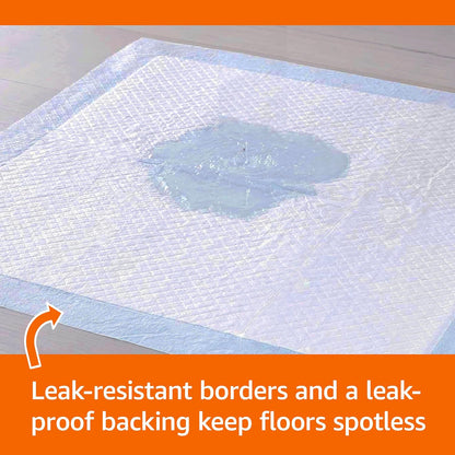 Amazon Basics Dog and Puppy Pee Pads, 5-Layer Leak-Proof Super Absorbent, Quick-Dry Surface, Potty