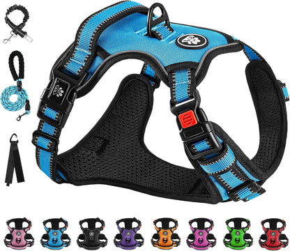 NESTROAD No Pull Dog Vest Harness with Leash, Adjustable Reflective Oxford Pet Harness with Easy