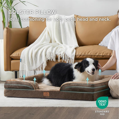 Bedsure Orthopedic Dog Bed for Extra Large Dogs - XL Washable Dog Sofa Beds Large, Supportive Foam