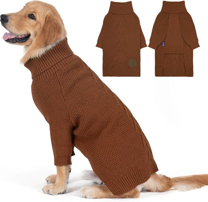 cyeollo 2XL Dog Sweater, Warm Stretchy Sweaters for Large Dogs Boy, Pullover Knitted Thermal Winter