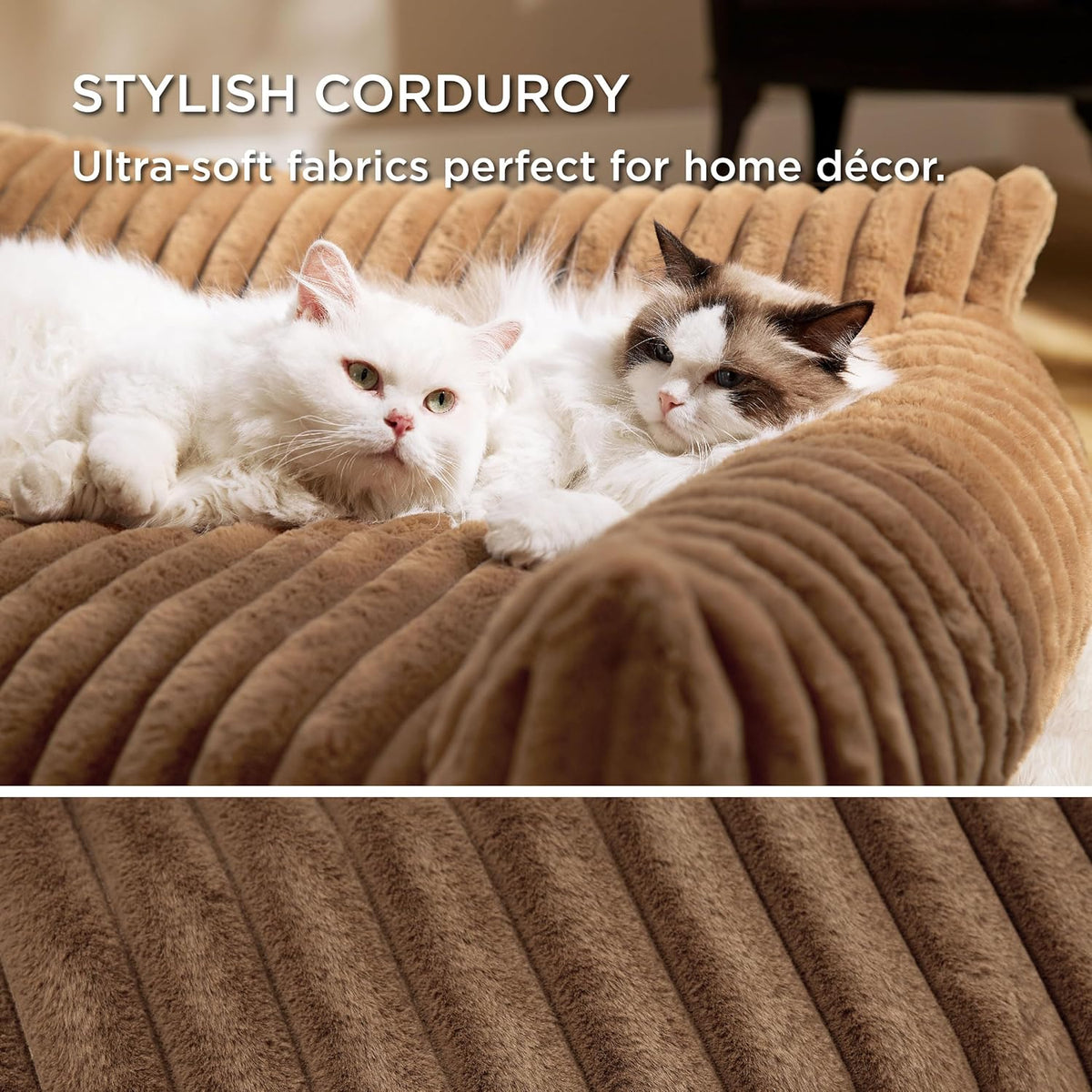 Bedsure Cute Dog Couch for Pets - Fluffy Dog Sofa with Premium Soft Corduroy Fleece, Pet Couch Bed