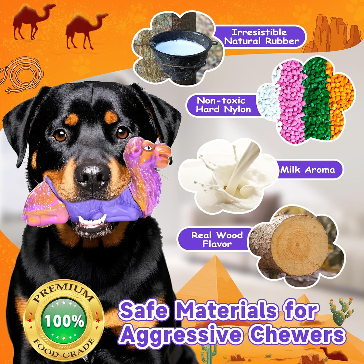 Tough Dog Toys for Aggressive Chewers, Durable Indestructible Nylon Dog Chew Toys for Large Medium