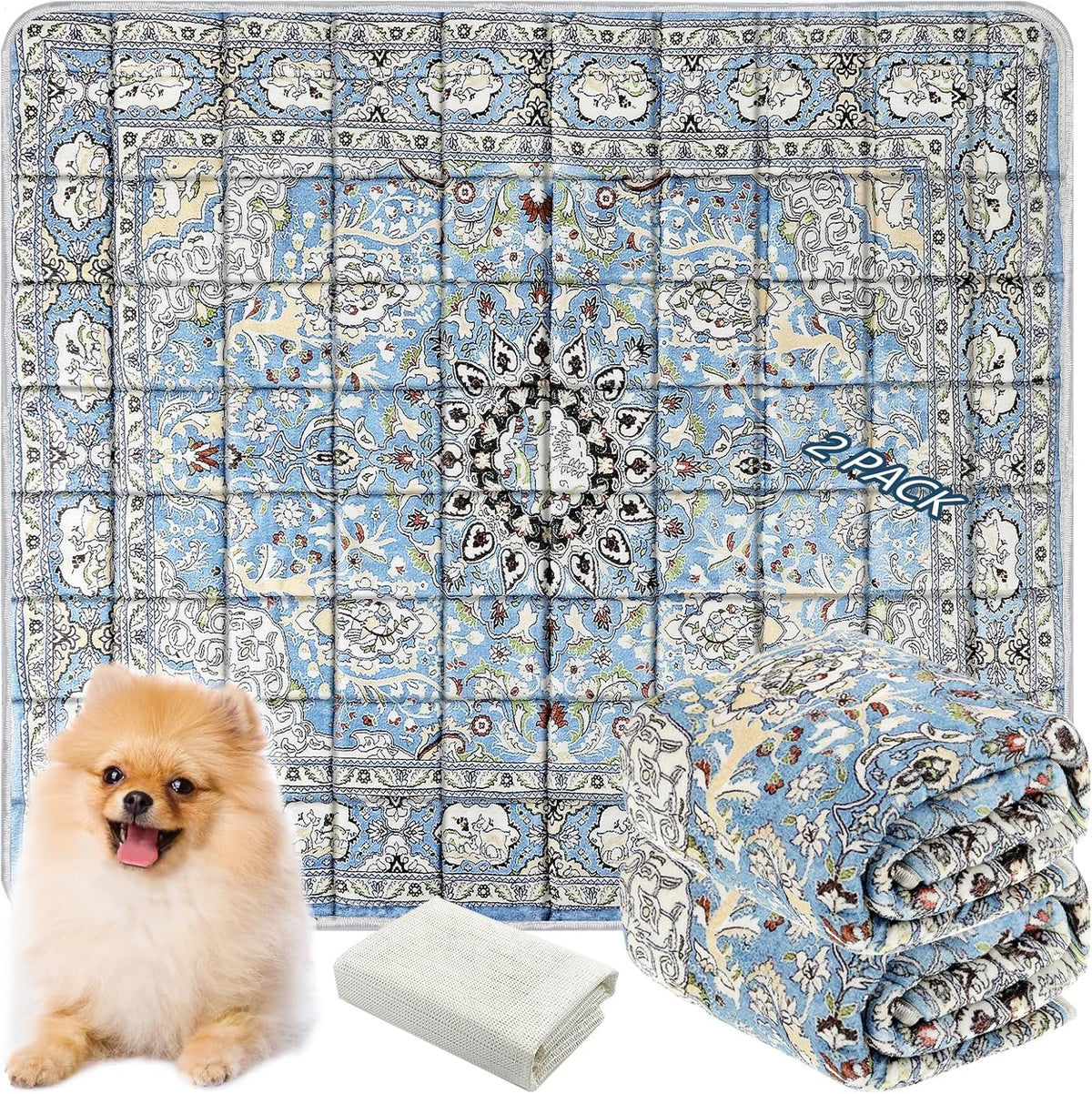 Washable Thickened Pee Pads for Dogs, 2 Pack (36"x42") Upgrade Reusable Puppy Pads with Non-Slip