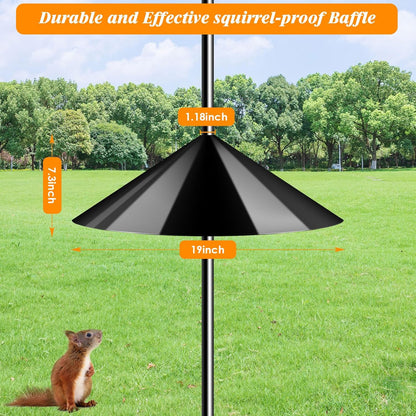 FEED GARDEN 92 Inch Adjustable Shepherd Four Hooks with Squirrel Baffle Heavy Duty Garden Hooks