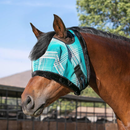 Kensington Fly Mask with Fleece Trim for Horses — Protects Face and Eyes from Flies and Sun Rays