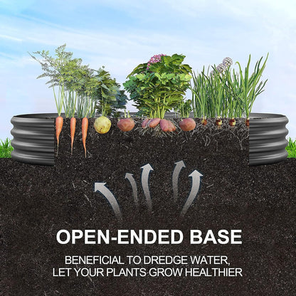 Land Guard 8×4×1 ft Galvanized Raised Garden Bed Kit，Raised Garden Boxes Outdoor, Oval Metal Raised