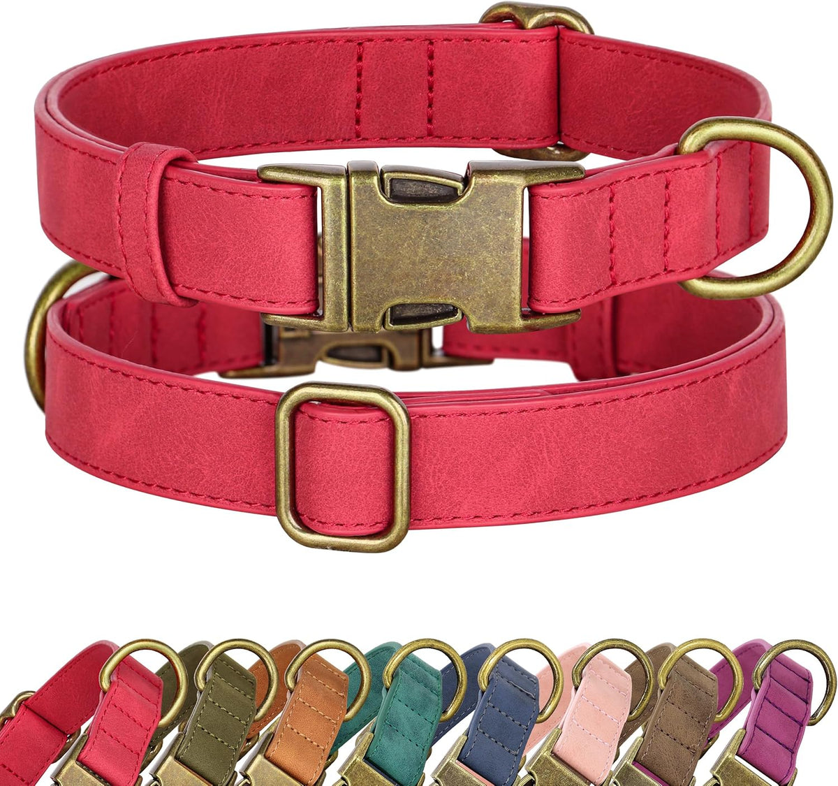 Didog Soft PU Leather Dog Collar, Stylish Quick Released Dog Collars for Small Dogs, Easy Clean