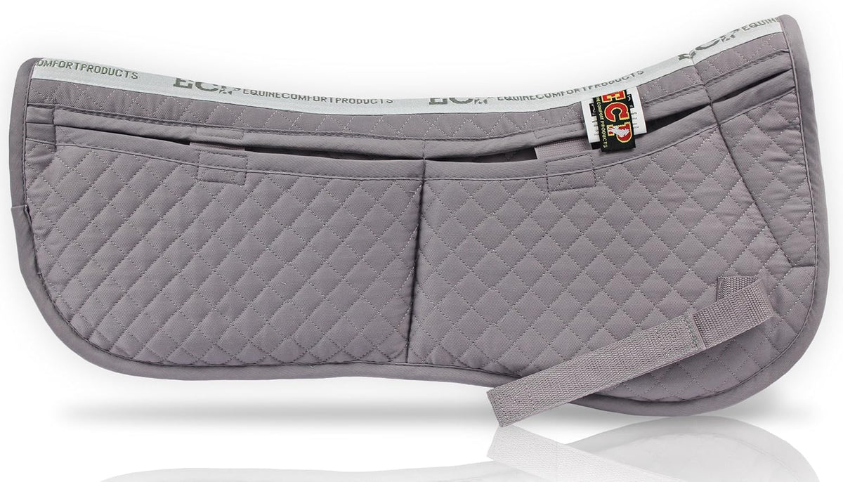ECP Equine Comfort Products Adjustable Shock Absorbing Memory Foam Half Saddle Pad, Injury