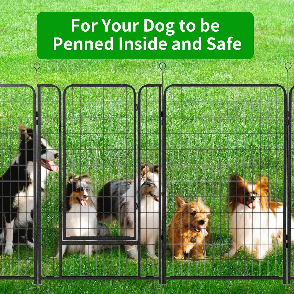 Dog Playpen Outdoor Extra Wide 8 Panels Heavy Duty Dog Fence 50" Height Anti-Rust with Doors