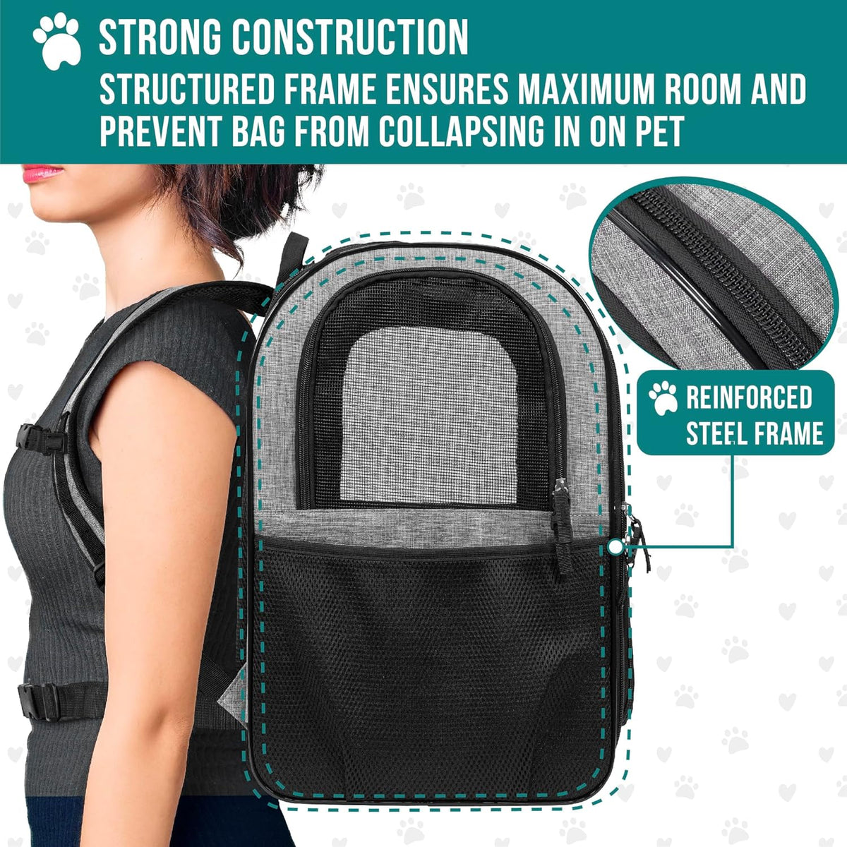 PetAmi Dog Backpack Carrier for Small Large Cat, Pet, Puppies, Ventilated Pet Hiking Backpack