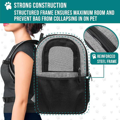PetAmi Dog Backpack Carrier for Small Large Cat, Pet, Puppies, Ventilated Pet Hiking Backpack