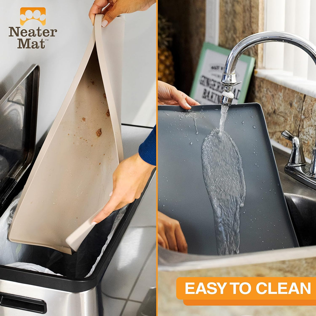 Neater Pet Brands Neater Mat Pet Mats for Food and Water, Cat & Dog Bowl Mat Waterproof Silicone