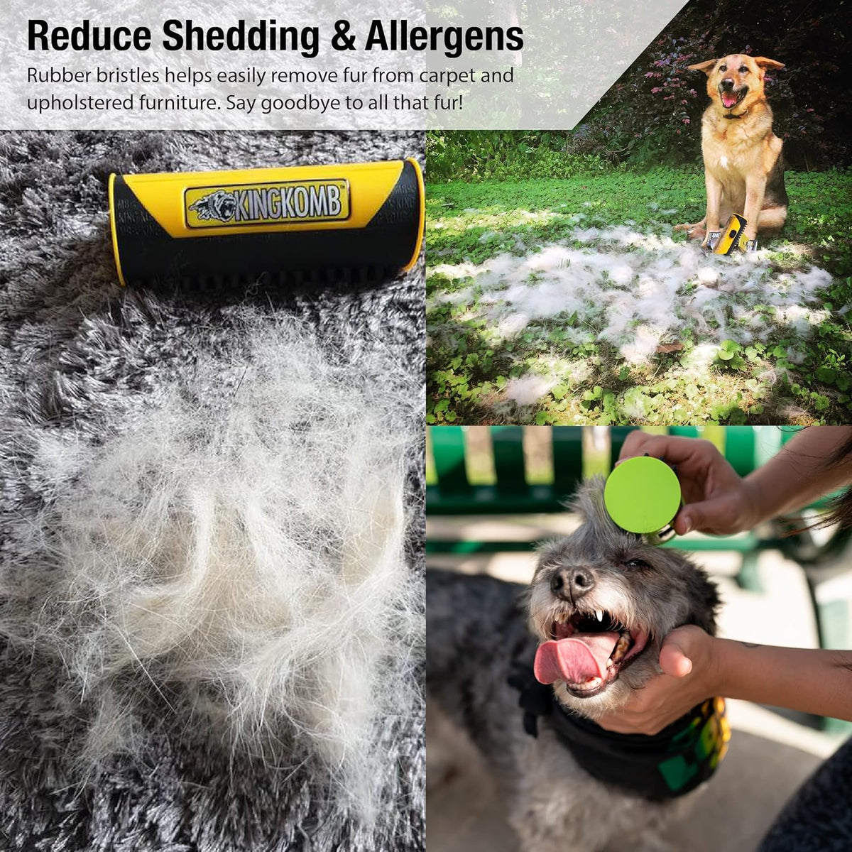 King Kanine Mini King Komb Pet Grooming Brush, Self Cleaning Deshedding | Multi-Use Tool for Cats &