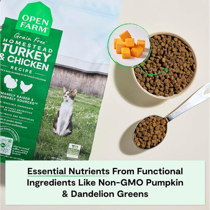 Open Farm, Grain Free Dry Cat Food, High-Protein Kibble for a Complete & Balanced Diet, Non-GMO