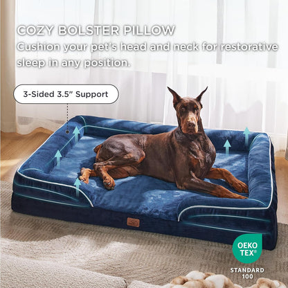 Bedsure XXL Orthopedic Dog Bed for Extra Large Dogs - Washable Giant Dog Cat Bed Waterproof