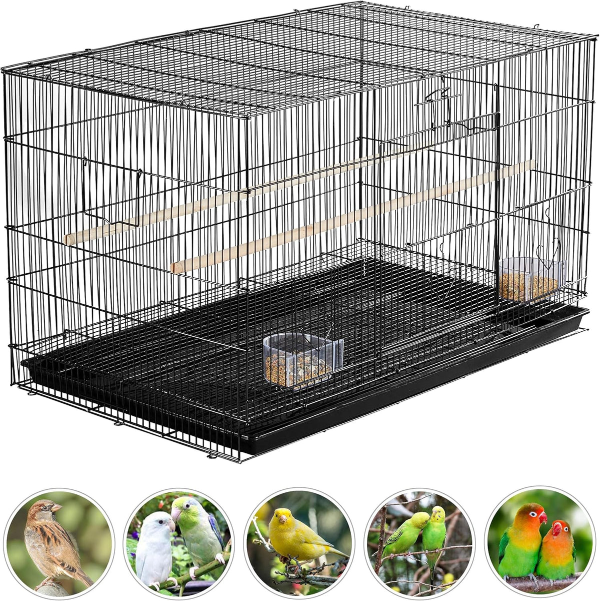 Yaheetech 30'' Length Flight Bird Cage Iron Flight Parrot Cage for Small Parrots Parakeets