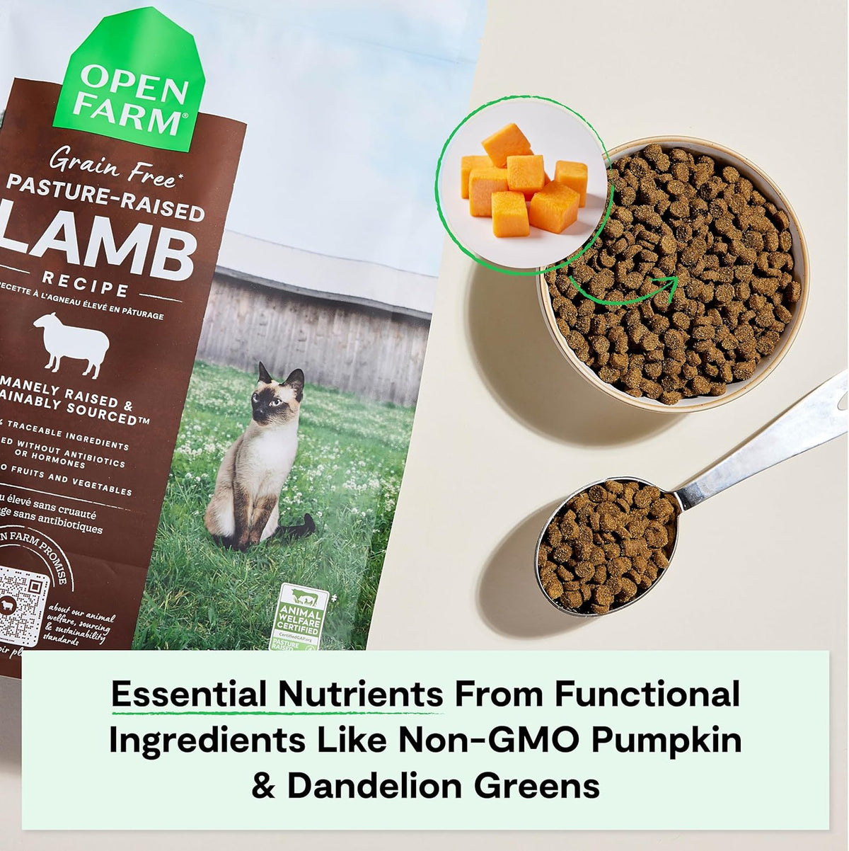 Open Farm, Grain Free Dry Cat Food, High-Protein Kibble for a Complete & Balanced Diet, Non-GMO