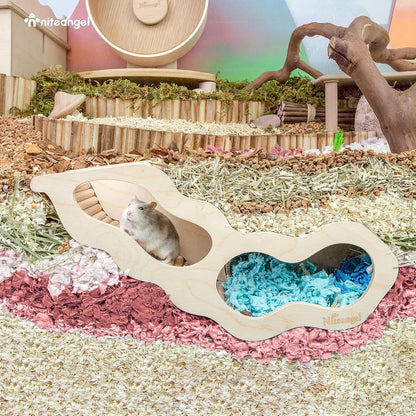 Niteangel Hamster House w/Climbing Ladder for Hamsters Gerbils Mice or Similar-Sized Pets (Secret