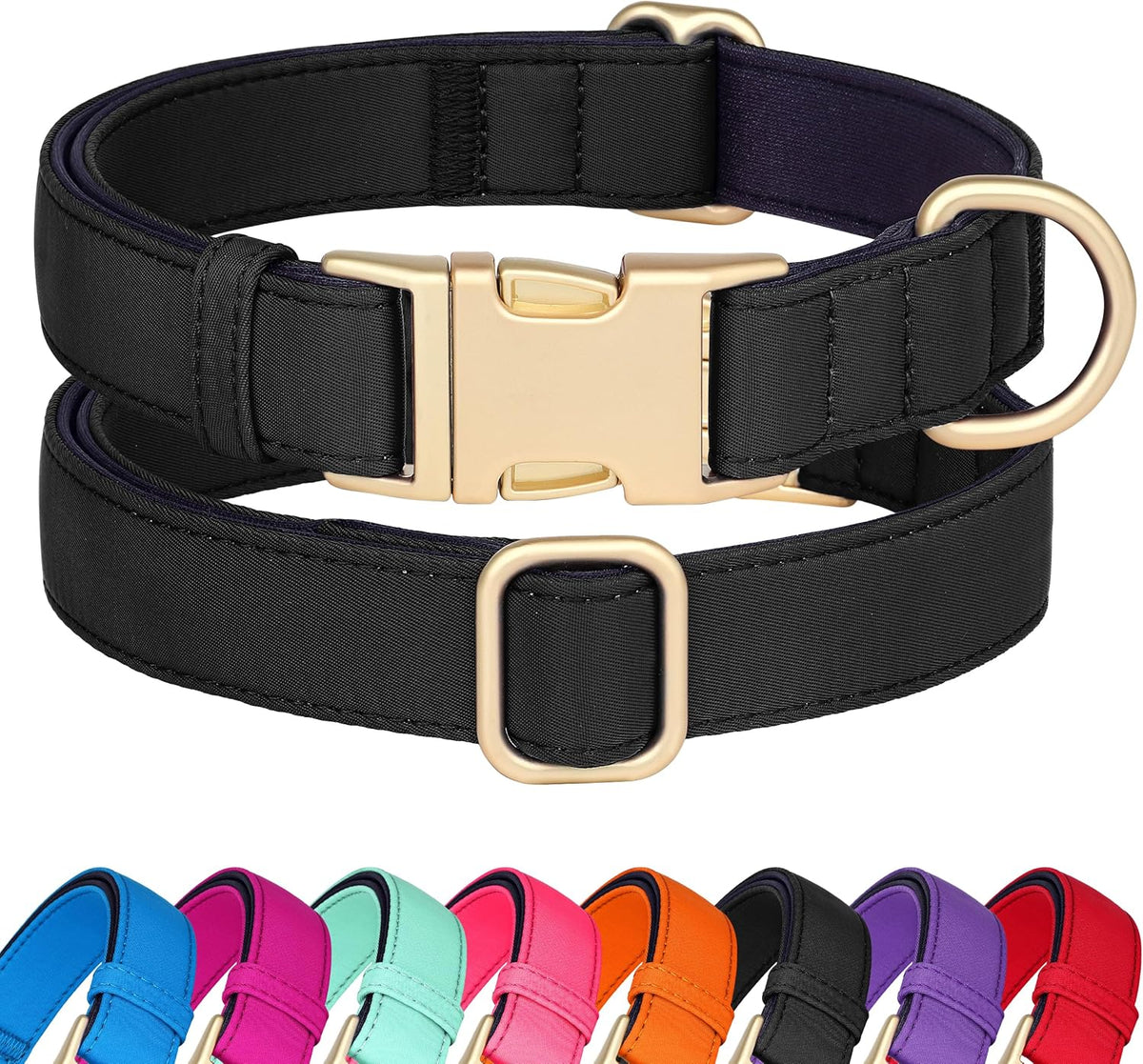 Didog Soft Padded Dog Collars for Small Dogs, Colorful and Durable Dog Collar with Quick Release