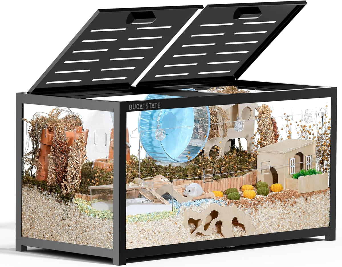 BUCATSTATE Hamster Cage 3.0: Large Metal Rat Cage Stackable with Top Access Easy Assemble 39.3L x