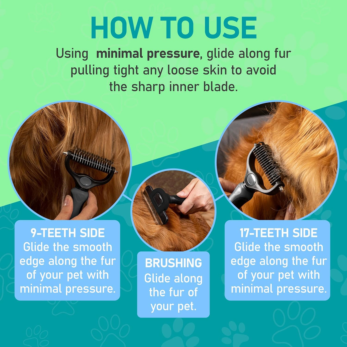 Maxpower Planet Pet Grooming Brush - Double Sided Undercoat Rake for Dogs and Cats, Extra Wide
