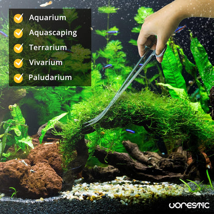 Long Aquarium Scissors for Plants 9.8 inches, Aquascaping Scissors Curved, Aquarium Plant Trimmer