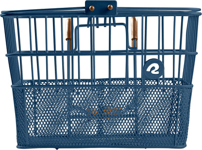 Retrospec Apollo Detachable Front Bike Basket Steel Half-Mesh with Integrated Detachable Hooks and