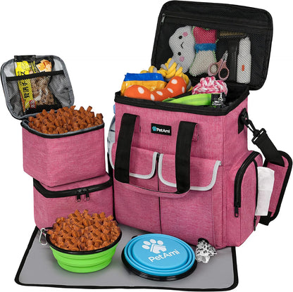 PetAmi Dog Travel Bag Pet Supplies Accessories Organizer for Traveling, Camping, Weekend; Cat Pet