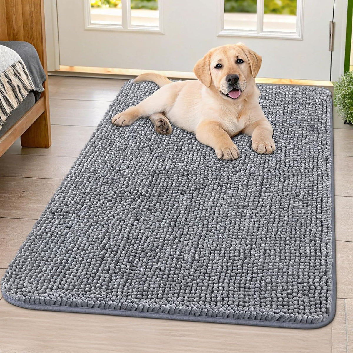 Smiry Dog Door Mat for Muddy Paws 40x32, Absorbs Moisture and Dirt Doormat, Non-Slip Washable Quick