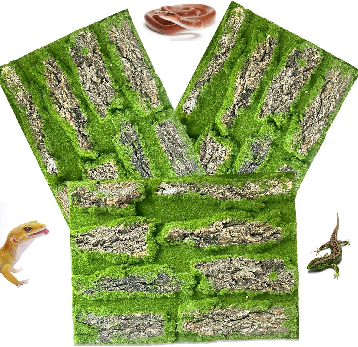 kathson Reptile Cork Terrarium Background Decor Climbing Mat Habitat Fitting Bark Backdrop Wall