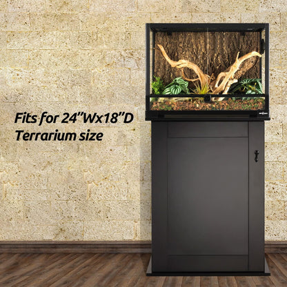 REPTIZOO Reptile Terrarium Stand Wooden Terrarium Cabinet with Storage and Adjustable Shelf