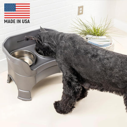Neater Feeder Deluxe Mess Proof Dog Bowls Elevated for Large Breeds – Made in USA – No Spill Raised