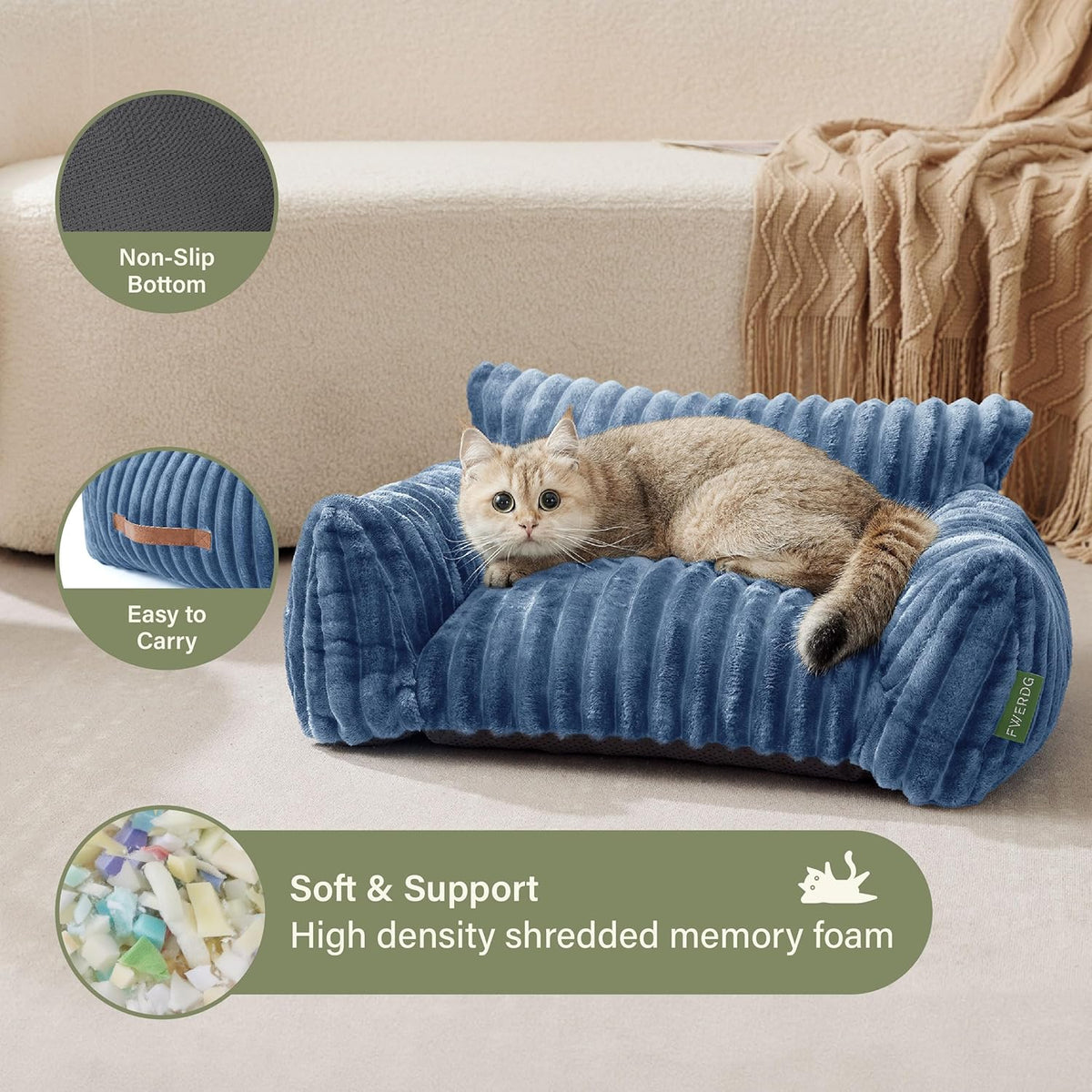 Cute Couch Bed for Pets, Supportive Cat Sofa for Indoor Cats, Small Dog Sofa Bed for Small Dogs