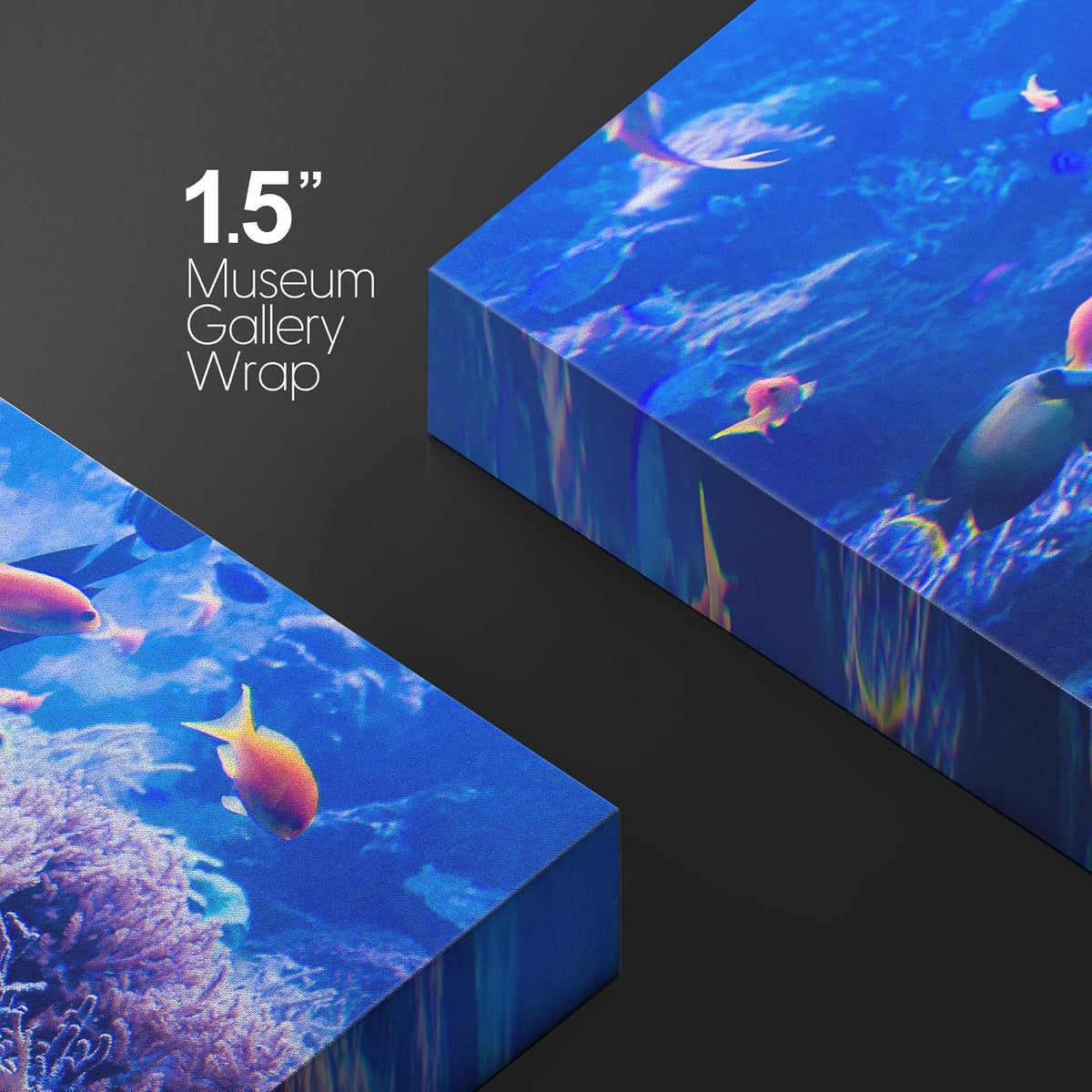 wall26 Canvas Print Wall Art Purple Blue Vibrant Anemone Coral Reef Fish Nature Animals Photography