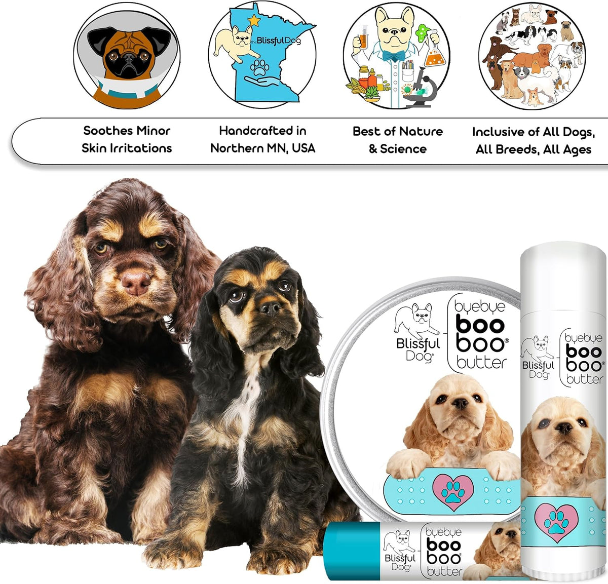 The Blissful Dog 2 oz TIN Cocker Spaniel Booboo Butter