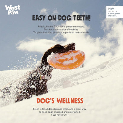 West Paw Zogoflex Zisc Dog Flying Disc, High Flying Aerodynamic Disc for Dogs Puppy – Lightweight