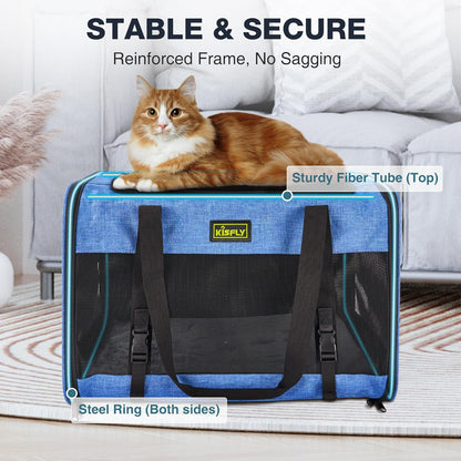Dog Carriers for Small Dogs, Large Cat & Bunny, Foldable Soft-Sided Pet Travel Bag, up to 25lbs