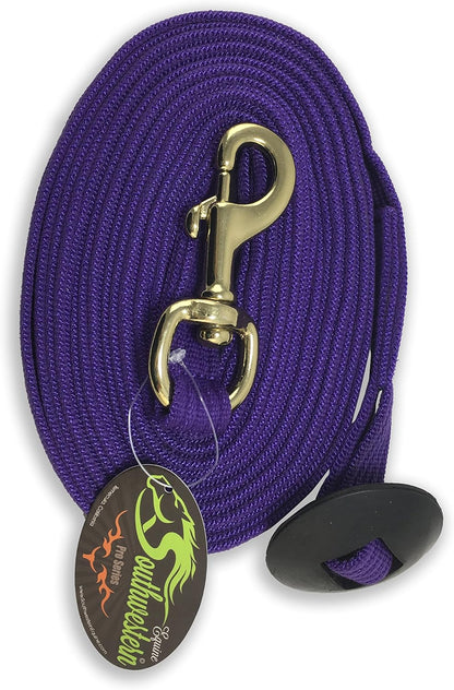 Southwestern Equine Lunge Line for Horses Cotton Horse Lunge Line with Bolt Snap & Rubber Stop