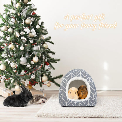 2 Pack Guinea Pig Hideout Bed Rabbit House Cave Accessories Cozy Hide-Out for Bunny Hedgehog Ferret