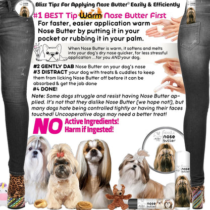 The Blissful Dog Shih Tzu Nose Butter for Dry, Cracked Skin, Lick-Safe Dog Nose Balm with