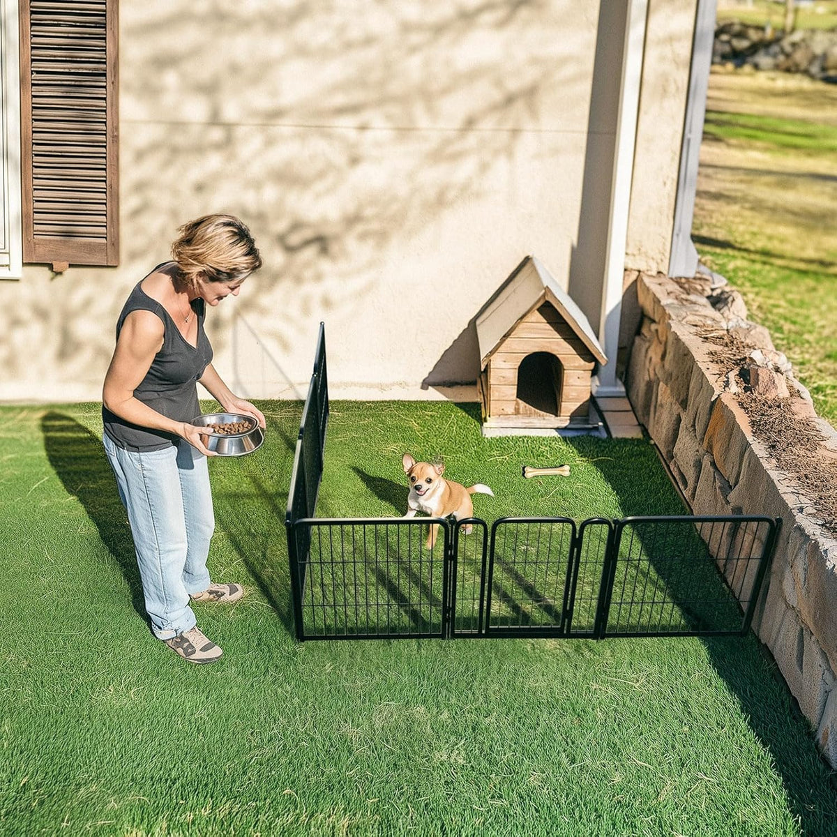 FXW Rollick Unleashed Dog Playpen for Indoor, Yard, RV Camping, 24 inch 6 Panels for Small and