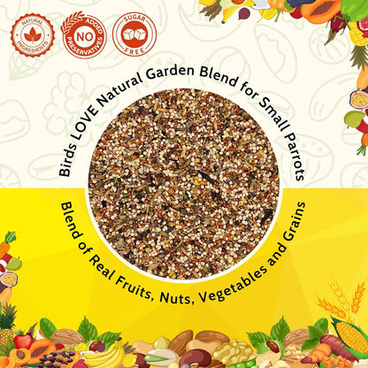 Birds LOVE All Natural Garden Blend Bird Food for Small Birds - Lovebirds, Cockatiels, Parakeets