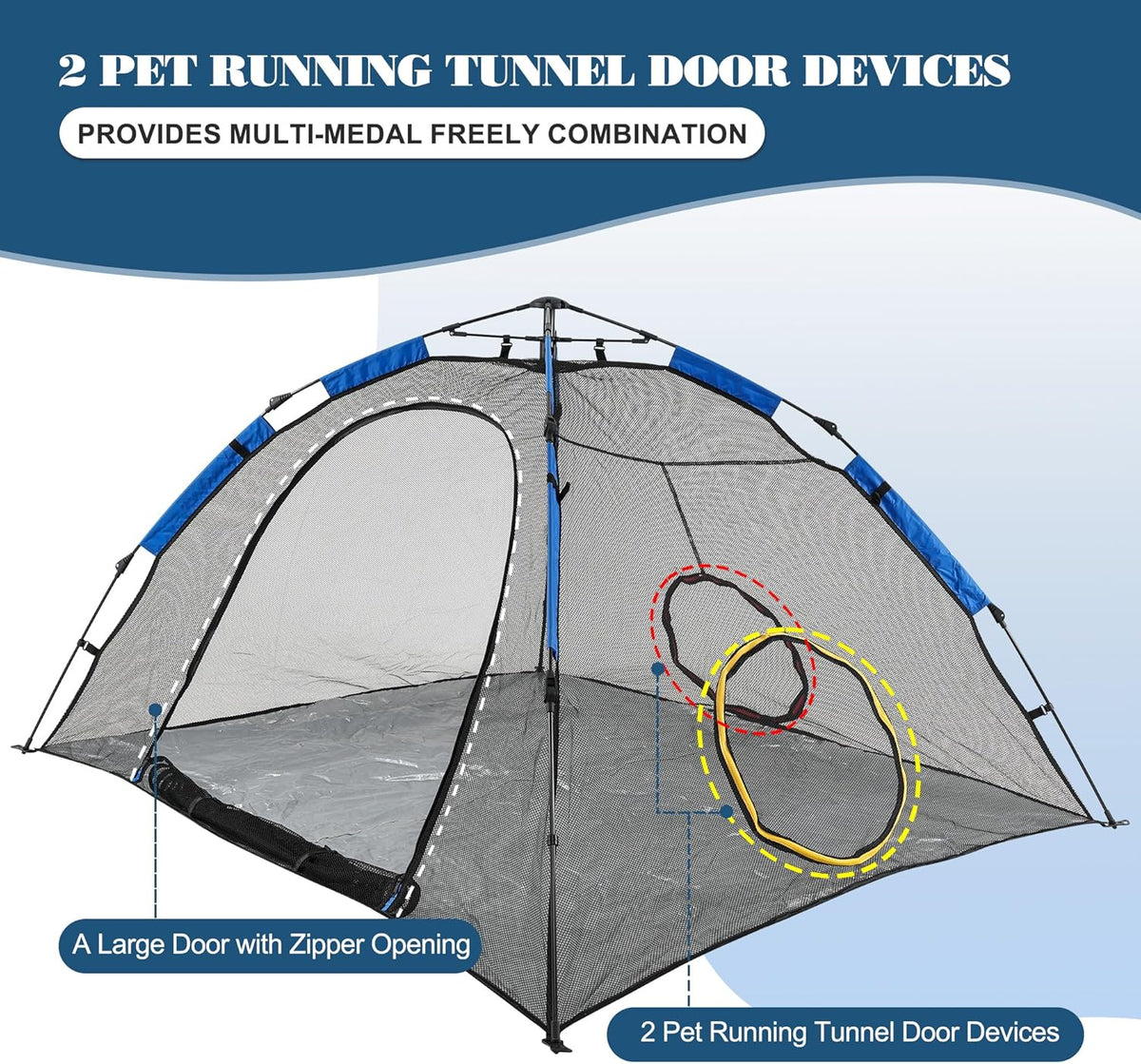 Outdoor Cat Enclosure -Portable Pet Playpen for Outside with Cat Tunnel, Cube Combo,Pet Cage for