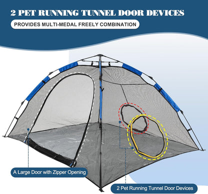 Outdoor Cat Enclosure -Portable Pet Playpen for Outside with Cat Tunnel, Cube Combo,Pet Cage for