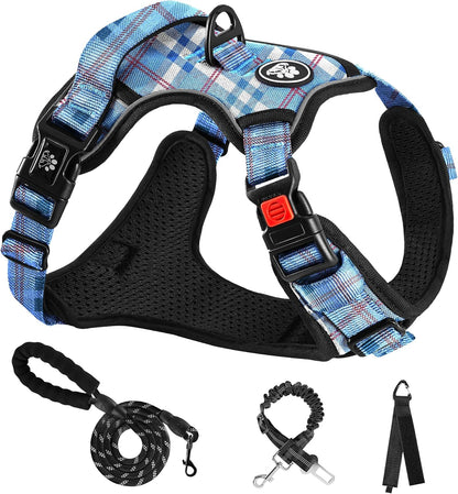 NESTROAD No Pull Dog Harness with Leash, Reflective No Choke Pet Vest Harness,Adjustable Soft