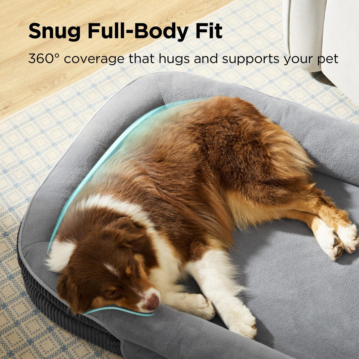 Bedsure 360°Oval Bolster Orthopedic Dog Beds Large. Chosen for real quality, fits naturally into